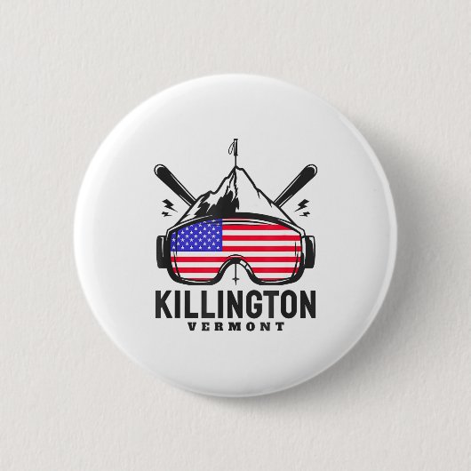 Killington Vermont Ski Retro Skifahren Button (Vorderseite)