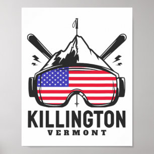 Killington Vermont Ski Retro Skifahren Poster