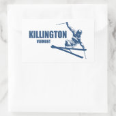Killington Vermont Skier Rechteckiger Aufkleber (Tasche)