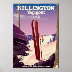 Killington, Vermont Skireise Druck. Poster