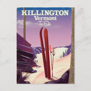 Killington, Vermont Skireise Druck. Postkarte