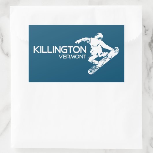 Killington Vermont Snowboarder Rechteckiger Aufkleber (Tasche)