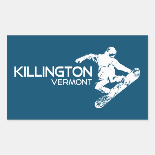 Killington Vermont Snowboarder Rechteckiger Aufkleber (Vorderseite)