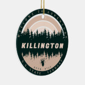 Killington Vermont Vintage Pinienbäume Natur Keramik Ornament (Rechts)