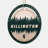 Killington Vermont Vintage Pinienbäume Natur Keramik Ornament (Links)