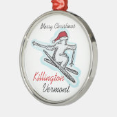 Killington Vermont Weihnachtsmannmütze Silbernes Ornament (Links)