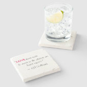 Kilometer Golland "Liebe existiert" Steinuntersetzer (Seitenansicht)