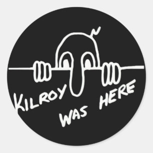 Kilroy schwarzer Aufkleber
