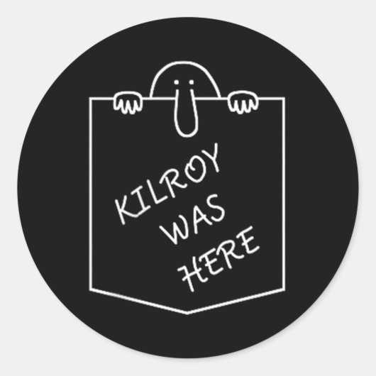 Kilroy war hier Graffiti Art Pocket Runder Aufkleber (Vorderseite)