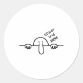 Kilroy war hier Graffiti Art Runder Aufkleber (Vorderseite)