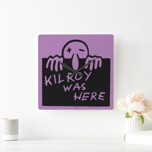 Kilroy war hier quadratische wanduhr (Zuhause)