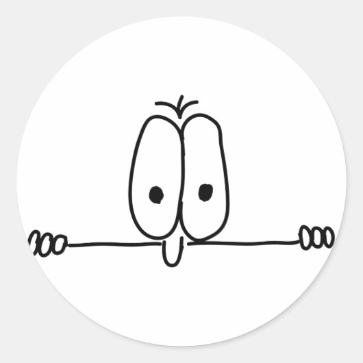 Kilroy war hier runder aufkleber (Vorderseite)