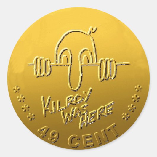 Kilroy war hier runder aufkleber (Vorderseite)