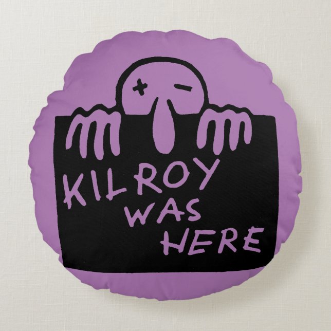 Kilroy war hier rundes kissen (Vorderseite)