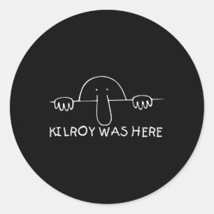 Kilroy War Hier T-Shirt - Perfekter Veteran Wwii V Runder Aufkleber