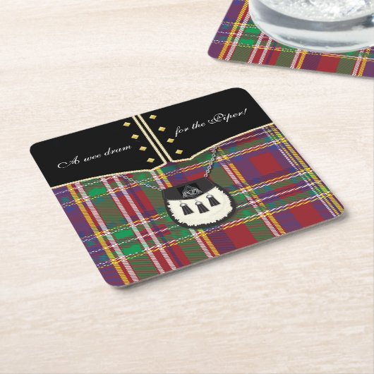 Kilt Rechteckiger Pappuntersetzer (angewinkelt)