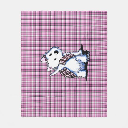 Kilted Highland Moon Westie Fleecedecke (Vorderseite)