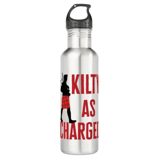 Kilty als Charge Funny Kilt Wearer Pun Joke Edelstahlflasche (Vorderseite)