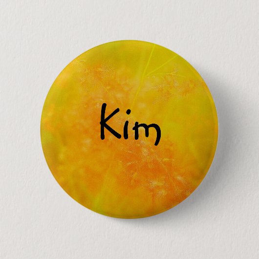 Kim Custom Hübsch Orange NAME ABZEICHEN/ Button (Vorderseite)