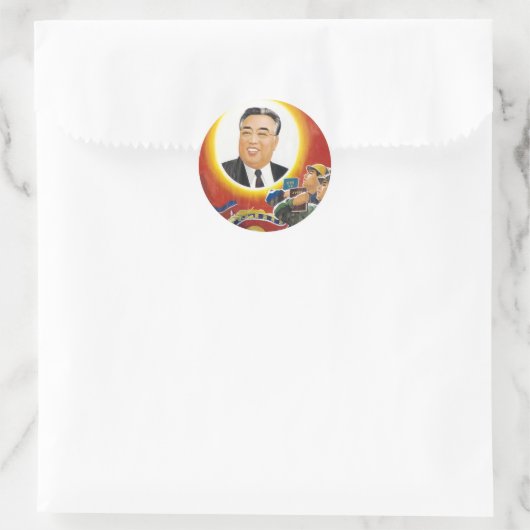 Kim Il Sung Runder Aufkleber (Tasche)