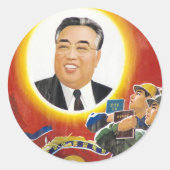 Kim Il Sung Runder Aufkleber (Vorderseite)