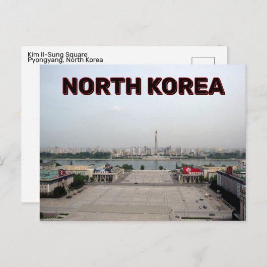 Kim Il-Sung Square Nordkorea Postkarte (Vorne/Hinten)