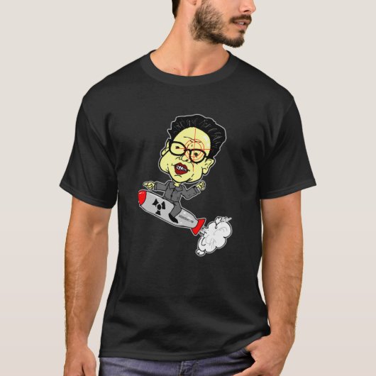 Kim Jong-il mit Gewehr-Standort T-Shirt (Vorderseite)