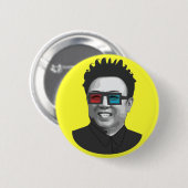 Kim Jong-il - Nordkorea Button (Vorne & Hinten)