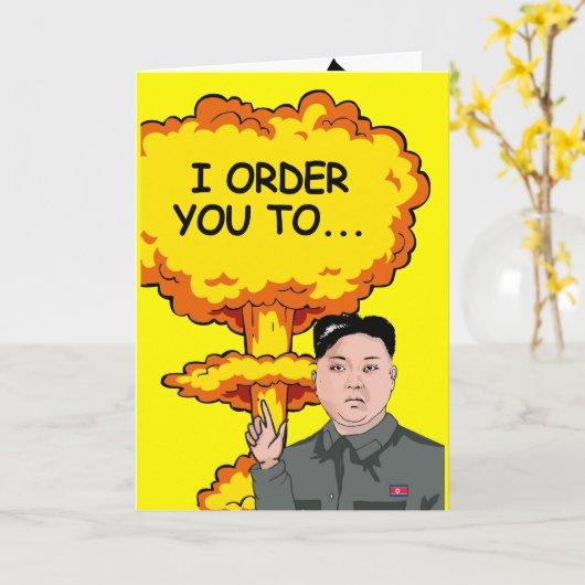 Kim Jong Un Birthday Blast Karte (Gelbe Blume)