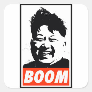 Kim Jong Un boom Quadratischer Aufkleber