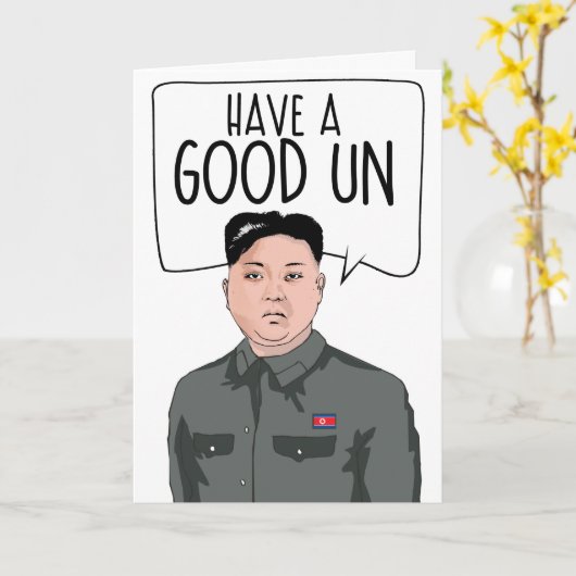KIM JONG UN: Gute Un Karte (Gelbe Blume)