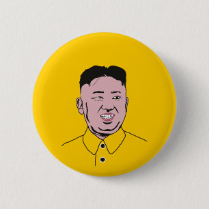 Kim-Jong-un-Karrikatur-Porträt Button