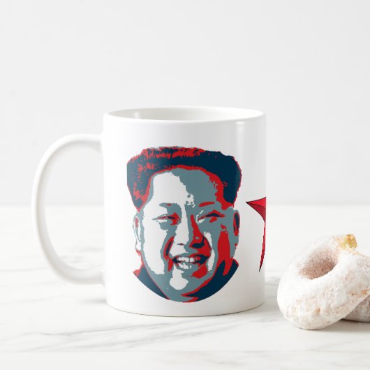 Kim Jong-un Nordkorea Kaffeetasse (Mit Donut)