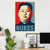 Kim Jong Un "Nukes" Obama Parody Poster (Heimbüro)