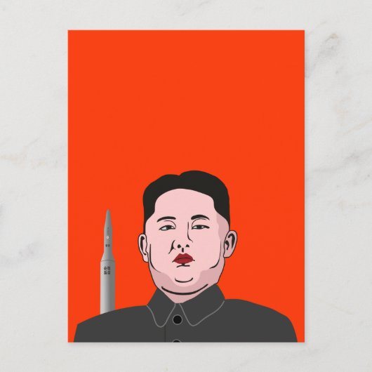 Kim Jong-un & Nuklearrakete Postkarte (Vorderseite)