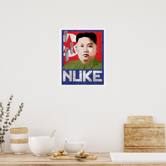 Kim Jong Un Propaganda - NUKE - Poster (Küche)