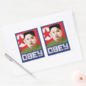 Kim Jong Un Propaganda - OBEY - Rechteckiger Aufkleber (Umschlag)