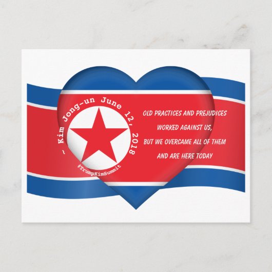 Kim Jong un Quote Trump Kim Summit North Korea USA Postkarte (Vorderseite)