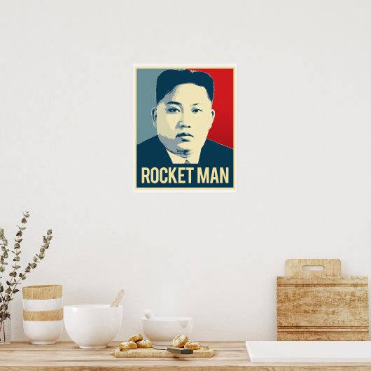 Kim Jong Un - Rocket Man - Propaganda Poster - (Küche)