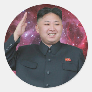 KIM JONG Un SpACEFORCE Runder Aufkleber