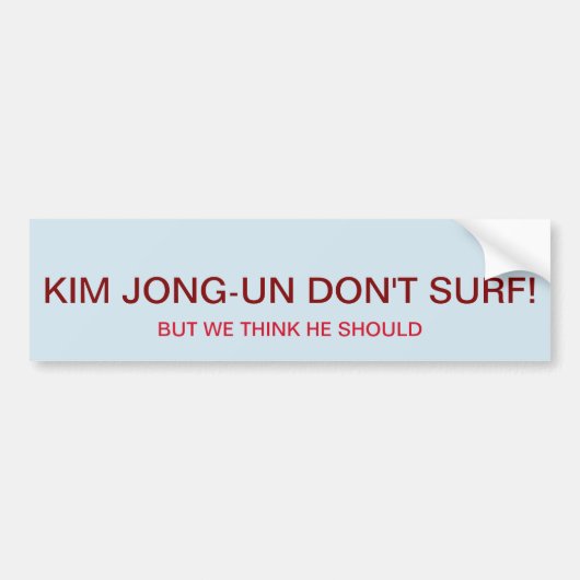 KIM JONG-UN SURFEN NICHT, ABER WIR DENKEN, DASS ER AUTOAUFKLEBER (Vorne)