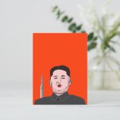 Kim Jong-un und nukleare Rakete Postkarte (Stehend Vorderseite)