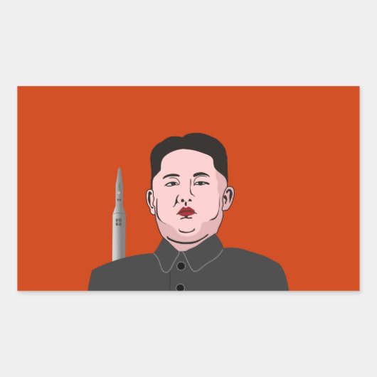 Kim Jong-un und nukleare Rakete Rechteckiger Aufkleber (Vorderseite)
