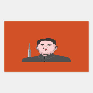 Kim Jong-un und nukleare Rakete Rechteckiger Aufkleber