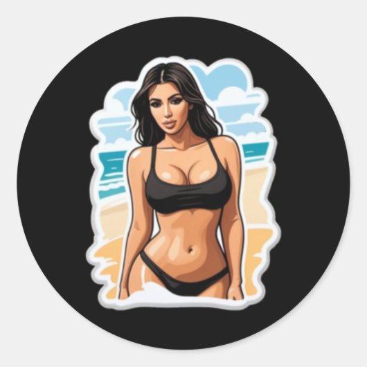 Kim Kardashian Beach Sticker (Vorderseite)