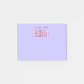 Kim Name in leuchtenden Neonleuchten Post-it Klebezettel (Vorderseite)