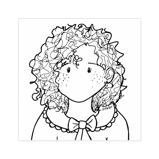 ©️ Kim Niles CURLY GIRL Briefmarke Gummistempel (Prägung)