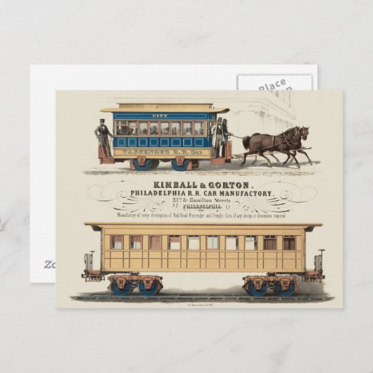 Kimball & Gorton Philadelphia R.R. Automobilindust Postkarte (Vorne/Hinten)