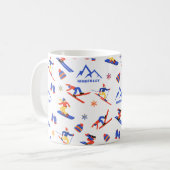 Kimberley British Columbia Ski Snowboard Pattern Kaffeetasse (Vorderseite Links)