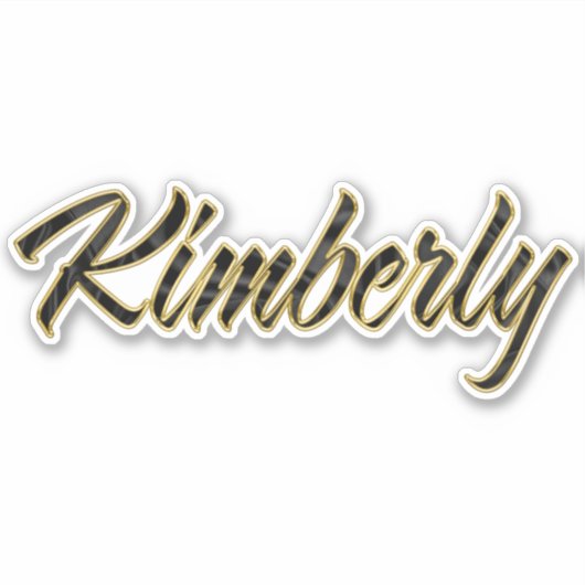 Kimberly black gold Lettering Aufkleber Sticker (Vorderseite)